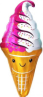Фигура Мороженое, Вафельный рожок, Розовый/Белый