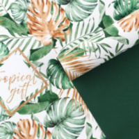 Бумага упаковочная глянцевая двусторонняя «Тропики», зеленый