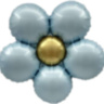 Фигура Цветок, Ромашка, Голубой, Сатин (надув воздухом)
