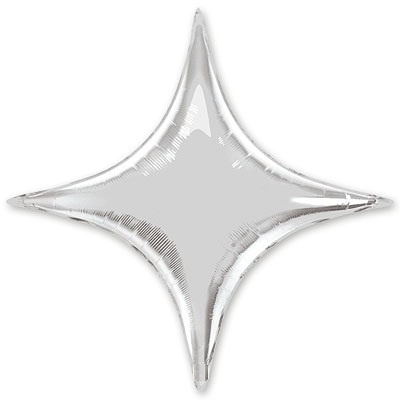 Ch Звезда оформительская 4-конечная Серебро
