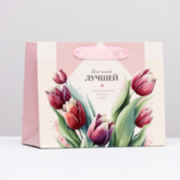 Пакет ламинированный вертикальный "Для самой лучшей", тюльпаны